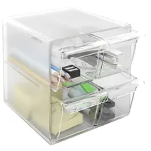 Archivo 2000 6704CSTP Schubladenbox, 4 kleine Schubfächer