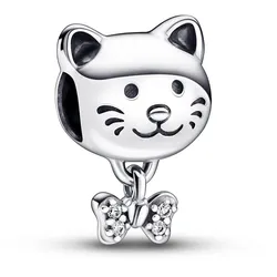 Pandora 792255C01 Silber Charm Haustier Katze mit Schleife