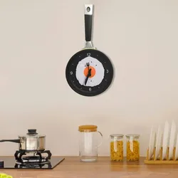 325164 vidaXL Wall Clock with Fried Egg Pan Design 18,8 cm