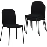 Albatros Esszimmerstühle 4er Set schwarz - stapelbar, bequemer Polsterstuhl - Eleganter Küchenstuhl, Stuhl Esszimmer oder Esstisch Stuhl, Konferenzstuhl , Stückzahl:4, Farbe:schwarz