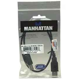 Manhattan USB-A auf USB-B 0,5 m Schwarz