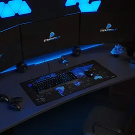 CSL Gaming Mauspad XXL Weltkarte schwarz/blau