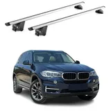 Aurilis OMAC Dachträger Aluminium TÜV geprüft für BMW X5 F15 G05 2013-2025 – Für integrierte Dachreling – T Nut – Max 100 kg – 2 Schlösser Silber