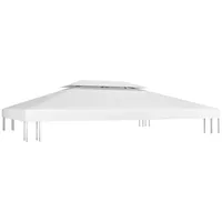 VidaXL Pavillon-Dachplane mit Kaminabzug 310 g/m2 4x3 m Weiß