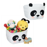 relaxdays Aufbewahrungskorb 2 x Filz Aufbewahrungskorb Panda-Motiv rosa|schwarz|weiß