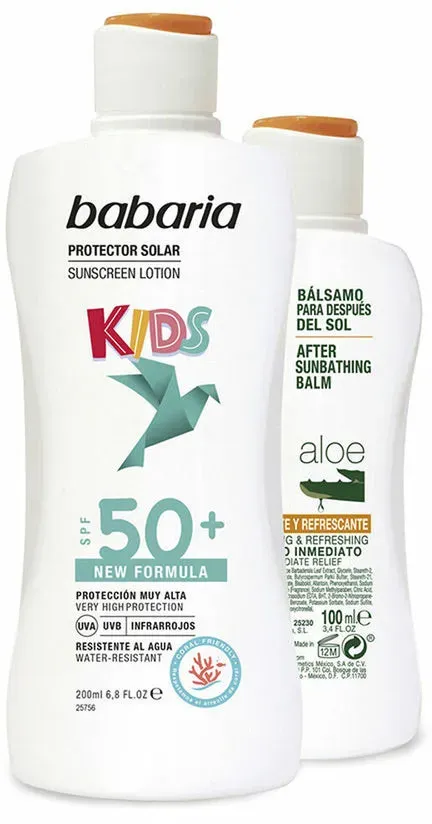 Babaria Sonnenschutz-Set für Kinder, SPF 50+, 2-teilig – Schutz und Pflege für zarte Haut