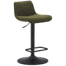 Kave Home 2er-Set Kave Home Barhocker Zenda Stoff Grün Dunkelgrün