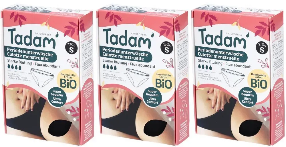 Naturopera Tadam Menstruationsslip aus Bio-Baumwolle, waschbar und wiederverwendbar - Starker Ausfluss