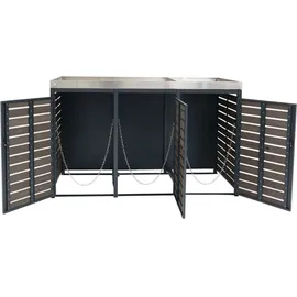 Mendler Mülltonnenbox HWC-K14 124 x 200 x 84 cm anthrazit