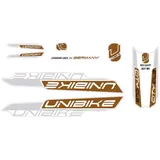 Fahrrad Aufkleber Satz UNIBIKE Dekor Rahmen Frame Sticker Set 10 teilig Kupfer Silber