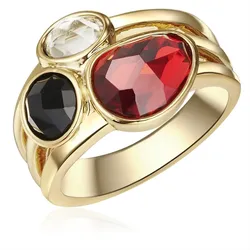 Lulu & Jane Ring aus Metall-Legierung in Gelbgold mit Kunststoff Ringe   Damen 