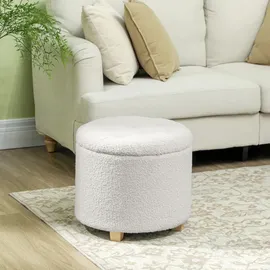Homcom Sitzhocker mit Stauraum 45 x 45 x 41 cm Weiß