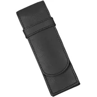Alassio 2668 - Schreibgeräteetui aus echtem Leder, Etui in schwarz, Stiftetui ca. 14 x 4,5 x 2 cm, Lederetui für 2 Stifte