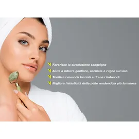 Beper C301ABE101 Rolle und Stein Gua Sha in Jade, Jade Roller & Gua Sha Massagge Tool, Gesichts- und Körpermassage, entspannend, Entfernung und Al...