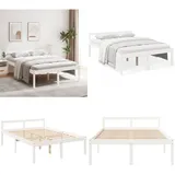 Seniorenbett Weiß 140x200 Cm Massivholz Kiefer - Seniorbett - Holzbett - Kiefernbett - Doppelbett - Gästebett - Home & Living