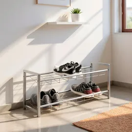 Haku-Möbel Schuhregal 80 x 38 x 30 cm grau / grau
