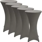 Beautissu Stehtischhusse Stretch Anthrazit Ø 80-85 cm 5er Set