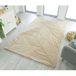 Kadima Design Handgetufteter Teppich, 100% Wolle, in Beruhigenden Farben, `Leven Lee`. Farbe: Beige, 160x230 cm
