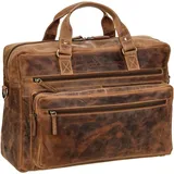GREENBURRY Vintage Aktentasche Leder 43 cm Laptopfach braun