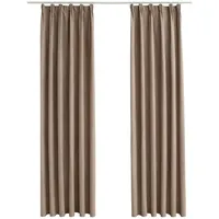 VidaXL Verdunkelungsvorhänge mit Haken 2 Stk. Taupe 140x175 cm