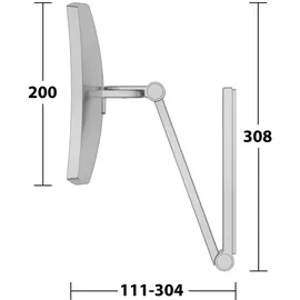 Keuco Kosmetikspiegel iLook_move 200x200mm, unbel., Schwenk., alu./finish