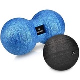 Navaris Faszienball Duoball und Massageball Set - 8cm, schwarz - Blau