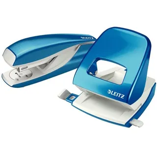 Leitz Locher und Heftgeräte Set WOW 5095 blau-metallic