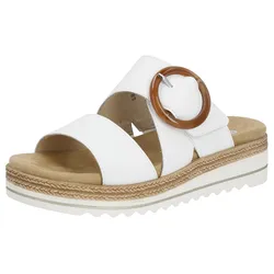 Pantolette, Keilabsatz, Sommerschuh, Schlappen mit Zierschnalle, Gr. 38, weiß, , 30921858-38