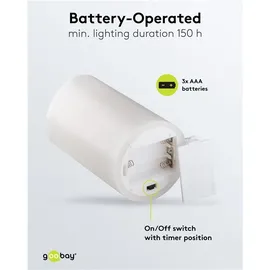 goobay LED-Echtwachskerzen 4 St. weiß