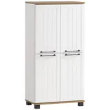 MÖBELPARTNER Badschrank Jelda 154232 eiche landhaus, weiß 59,8 x 32,6 x 116,9 cm