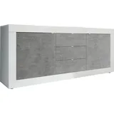Home Affaire Basic 210 x 86 x 43 cm Weiß / Grau