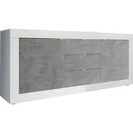 Home Affaire Basic 210 x 86 x 43 cm Weiß / Grau