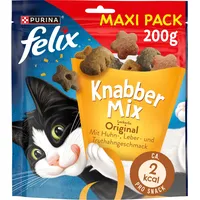FELIX KnabberMix Original Katzensnack Knusper-Leckerlie mit 3 Geschmacksrichtungen 200g