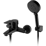 luxuskollektion Auralum Badewannenarmatur Schwarz mit Handbrause 5 Funktionen