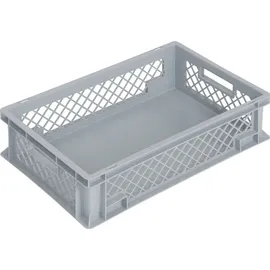 Lockweiler Transportstapelbehälter L600xB400xH150mm grau PP Durchfassgr.Seitenwände durchbrochen