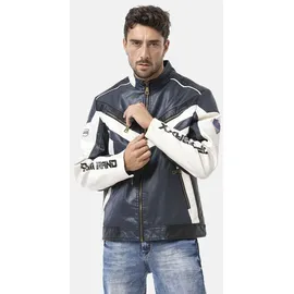 Cipo & Baxx Bikerjacke CM230 in NAVY-WHITE | Gr.: L
