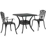 vidaXL Gartenstuhl 3 St.  schwarz