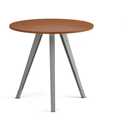 Couchtisch PRIMO ZEN, Durchmesser 80 cm, graues Fußgestell, Kirschbaum