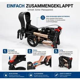 lösch reha Rollator TABAS Mobility faltbar und leicht mit Sitz Champagner