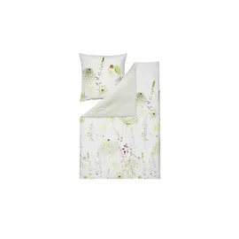Estella Meadow Mako-Satin grün 135 x 200 cm + 80 x 80 cm