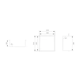 Aloni Wandnische Edelstahl schwarz matt rostfrei 305x305x100mm