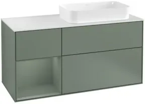 V&B Waschtischunterschrank Wandbeleuchtung Finion 120cm, Pl w m, Rg l Ol m Lac, Oli. m Lac