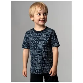 Trigema T-Shirt »TRIGEMA T-Shirt mit freundlichem Smiley-Muster«, (1 tlg.), blau