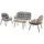 Happy Home Gartenstuhl 8-tlg. Lounge-Set aus hellem Rattan mit Sitzkissen - Grau grau