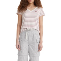 Levis Levi's Damen Perfect V-Neck T-Shirt,Cool Stripe Cloud Dancer,XS