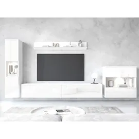 INOSIGN Wohnwand »PARIS, Vitrine Türanschlag links/rechts wechselbar« Komplett-Set, 4 Stk. tlg., weiß