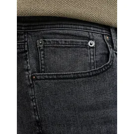 Jack & Jones PlusSize Shorts "JJIRICK JJORIGINAL SHORTS AT 999 PLS", Herren, Gr. 46 (6XL), N-Gr, schwarz, Web, Obermaterial: 54% Baumwolle, 33% Polyester, 7% Lyocell, 4% Viskose, 2% Elasthan, JACK & JONES PLUSSIZE, unifarben, regular fit knielang, Hosen Shorts