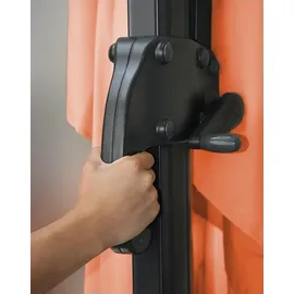 Mendler Ampelschirm HWC-A96, Sonnenschirm Gastronomie 3x3m (Ø4,24m) Polyester/Alu 23kg ~ Flap, terracotta mit Ständer, drehbar