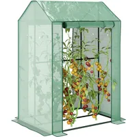 Pangivo Tomatenhaus, Grün, Kunststoff, 100x150x80 cm, Gartenzubehör, Gewächshäuser