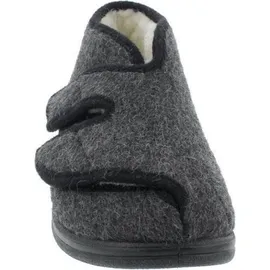 Fischer Markenschuh Klett-Hausschuh Schurwolle Grau 44